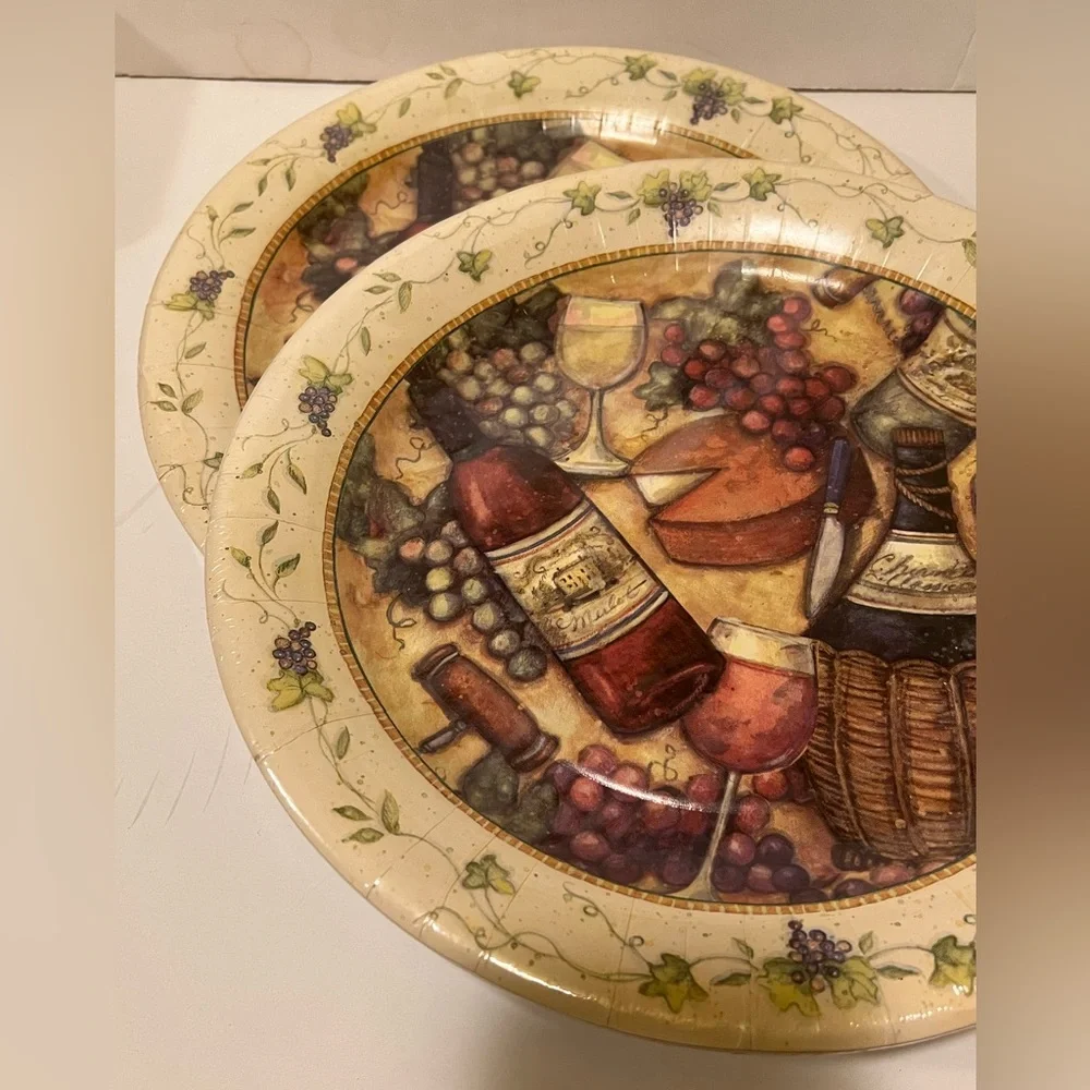 NWT LOT OF 2 C.R. GIBSON OLGA’S VINEYARD PAPER PLATES.
